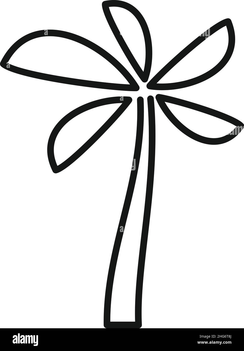 Palm leaf tree icon outline vector. Summer plant. Coconut tree Stock ...