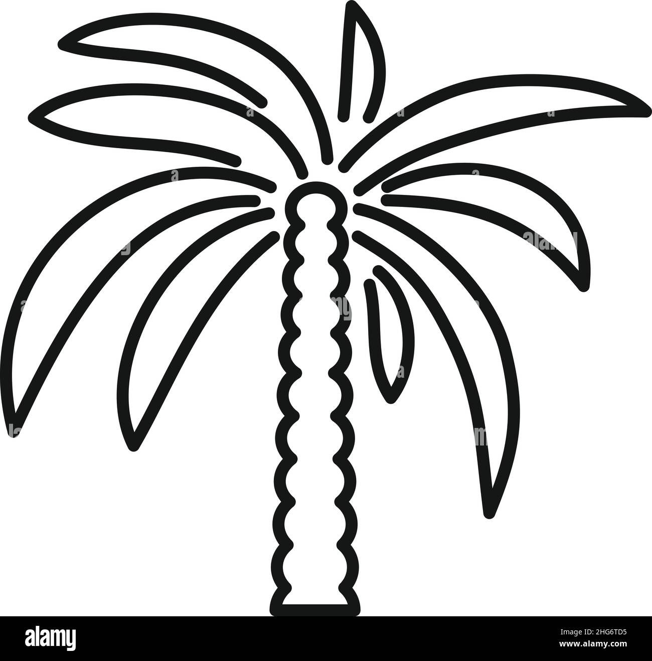 Nature palm icon outline vector. Coconut tree. Summer plant Stock ...