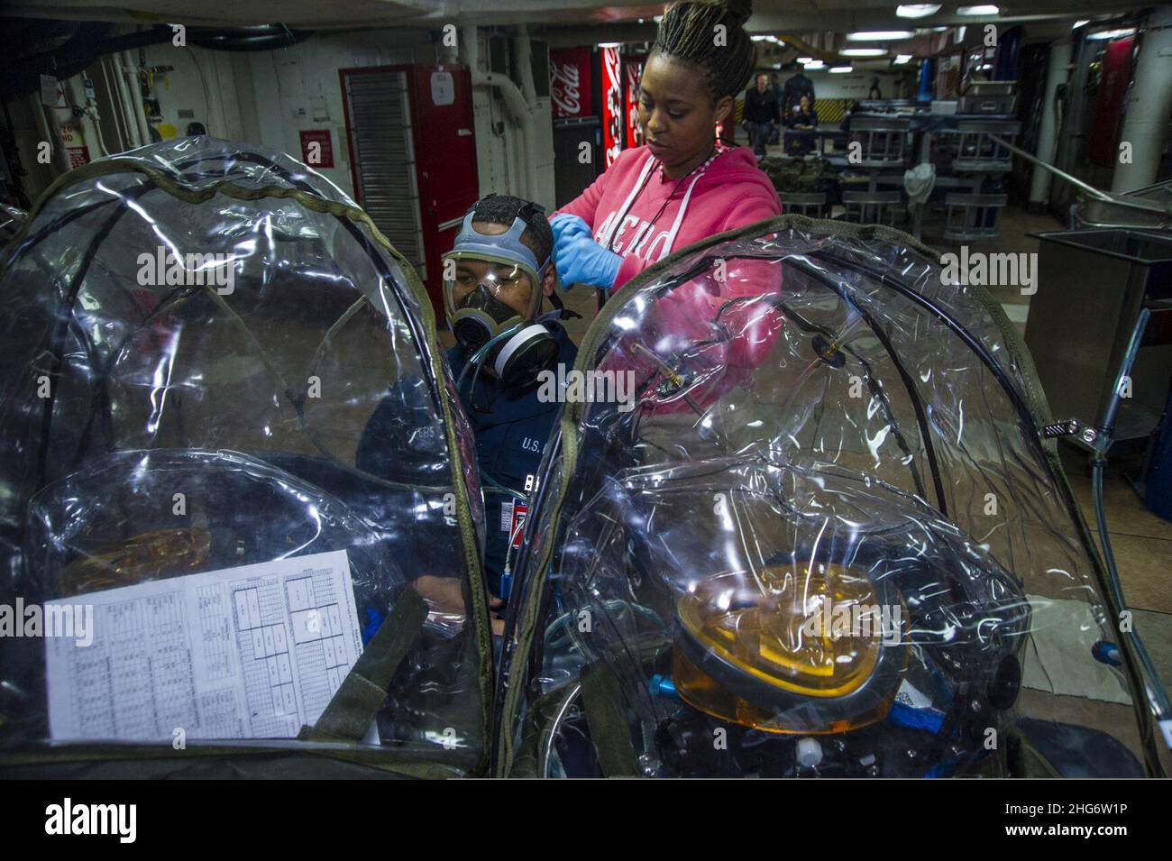 Shamira Matthews, right, a chemical, biological and radiological (CBR