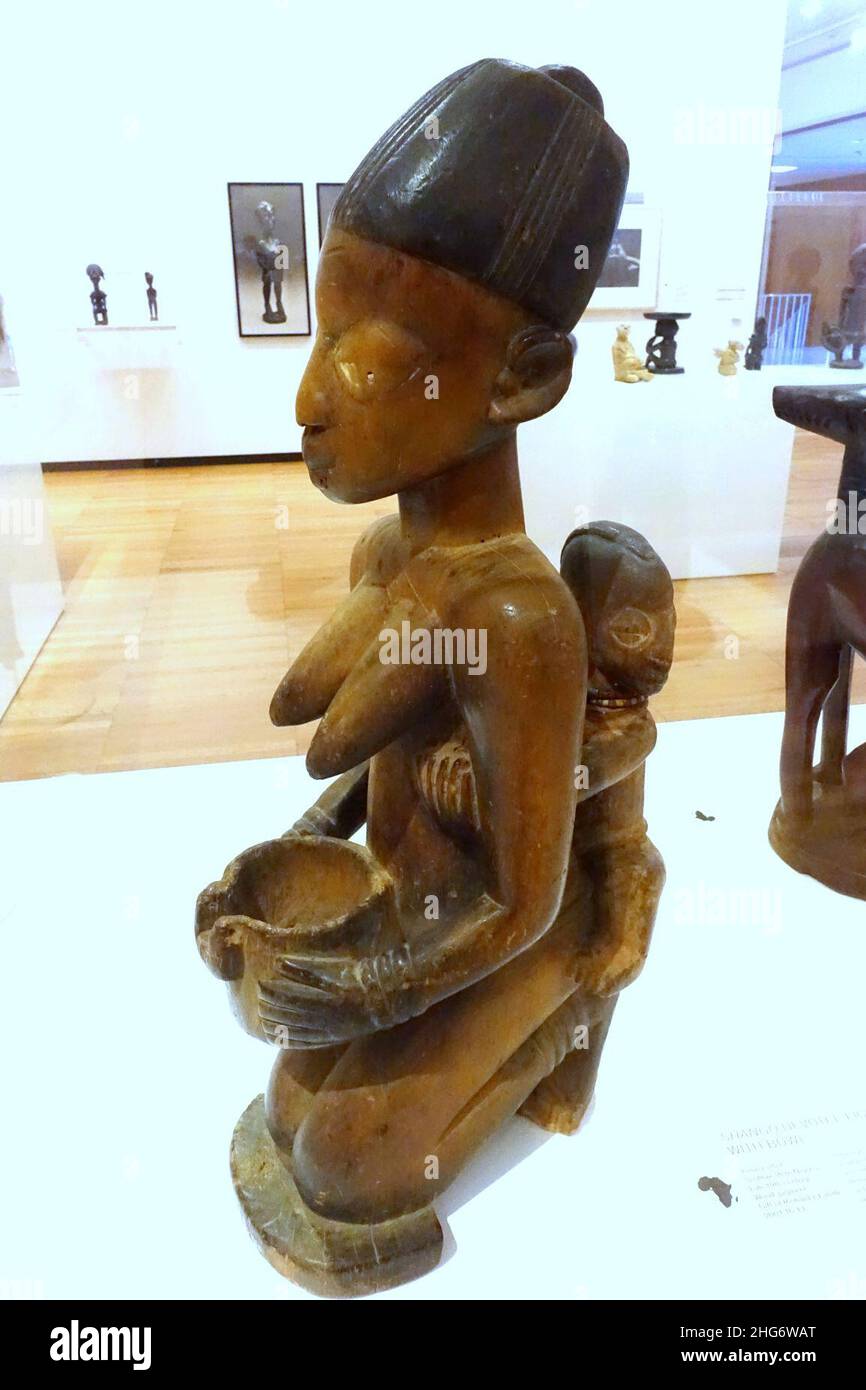 Shango devotee figure, Yoruba people, Southwestern Nigeria, late 19th century AD, wood, pigment Stock Photo