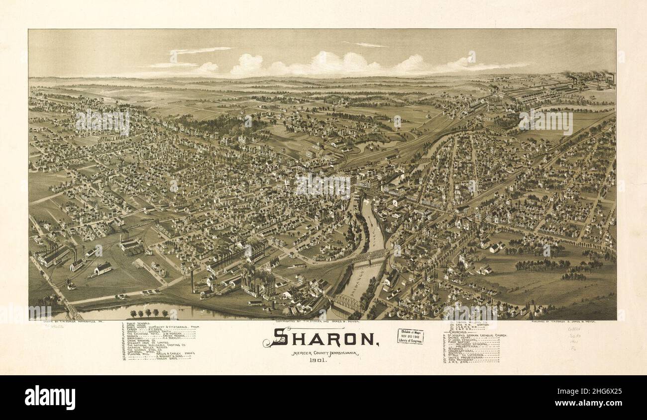 Sharon, Mercer County, Pennsylvania 1901 Stock Photo Alamy