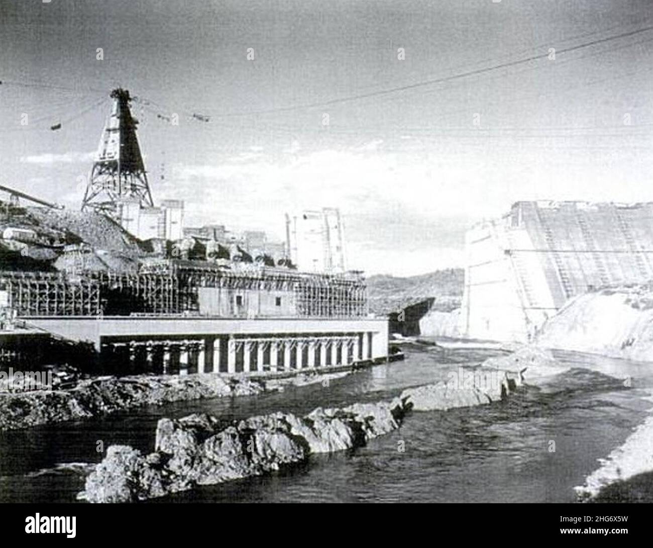 Shasta Dam construction Stock Photo Alamy