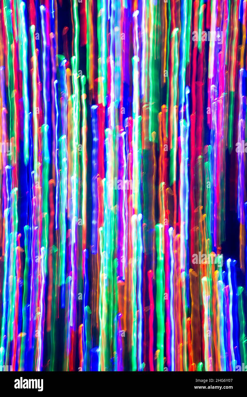 Christmas lights motion blur Stock Photo