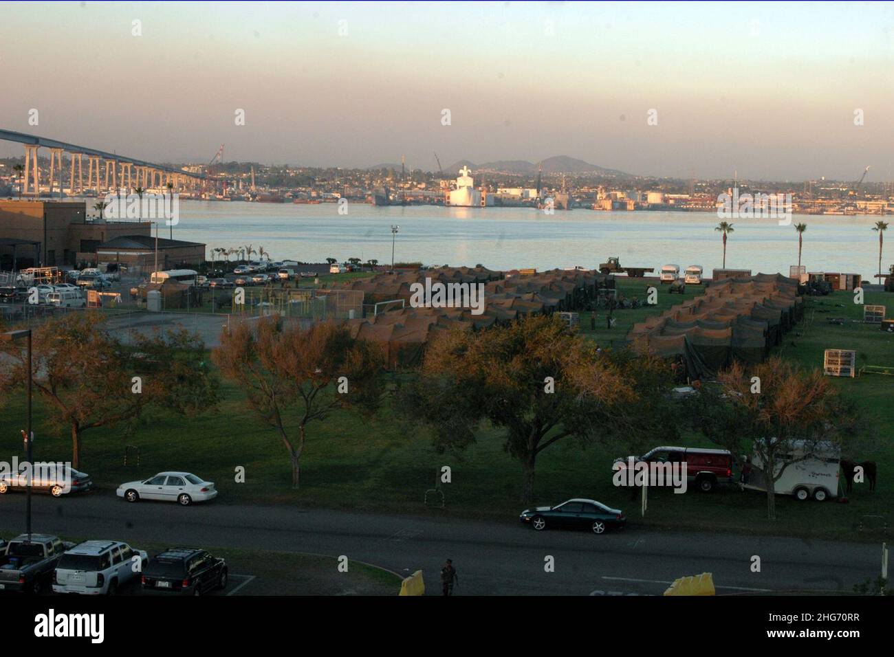 Shelter on Turner Field at Naval Amphibious Base Coronado Stock Photo