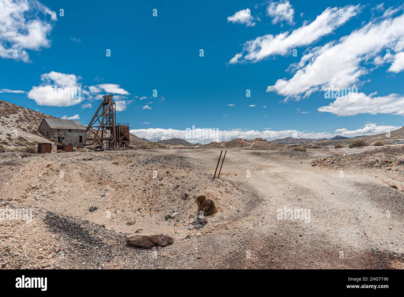 Tonopah, Nevada, US May 19, 2011 Wide view of dry desert floor and