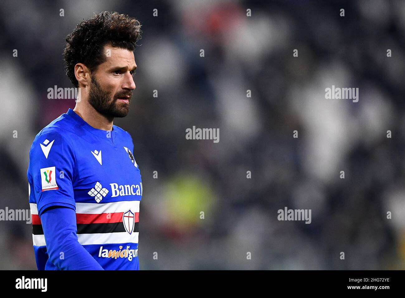 Genoa, Italy. 30 April 2022. Antonio Candreva of UC Sampdoria in action  during the Serie A football match between UC Sampdoria and Genoa CFC.  Credit: Nicolò Campo/Alamy Live News Stock Photo - Alamy