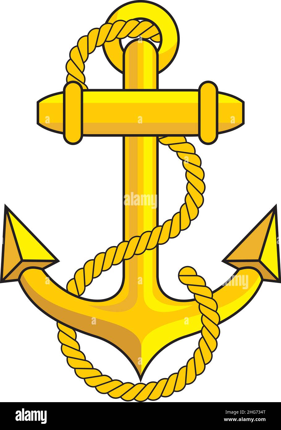 Yellow anchor isolated navy Stock Vector Images - Alamy