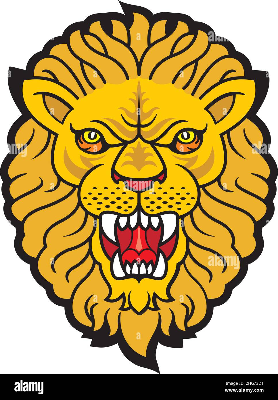Roaring Angry lion tattoo Stock Vector
