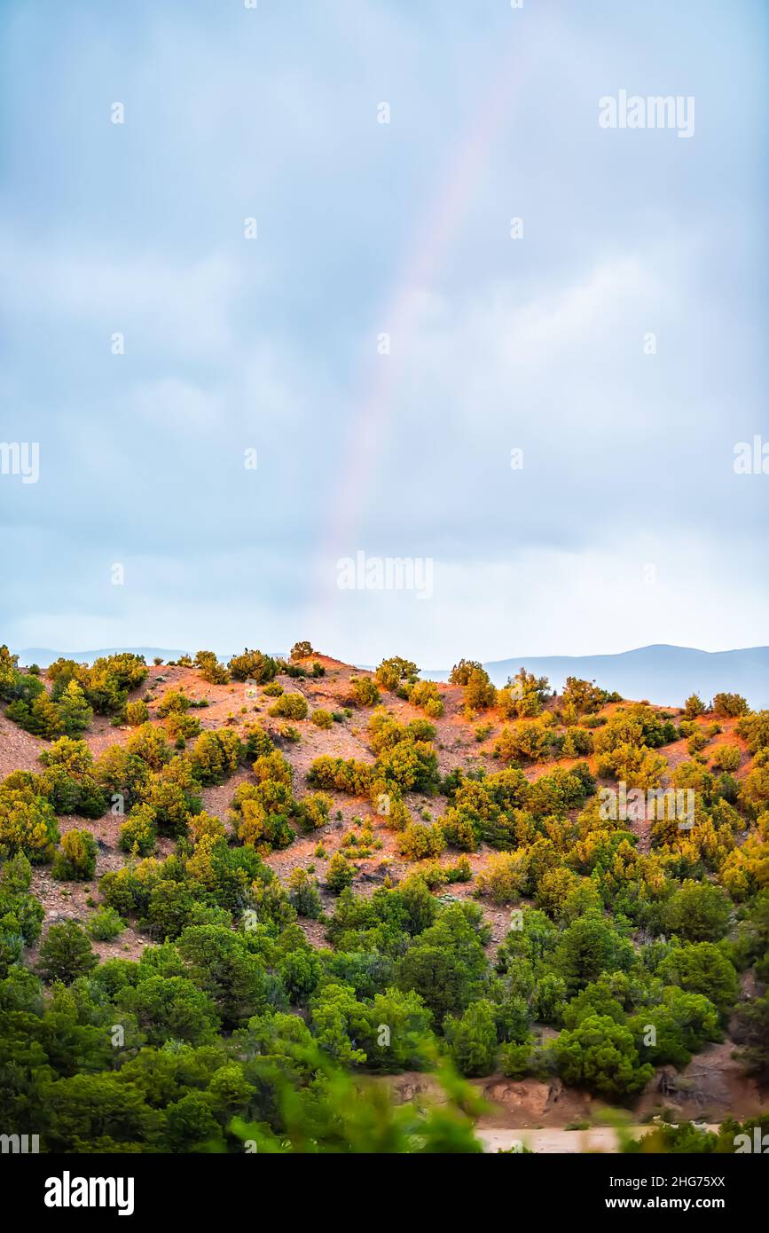 High desert Sangre de Cristo mountain landscape view during summer