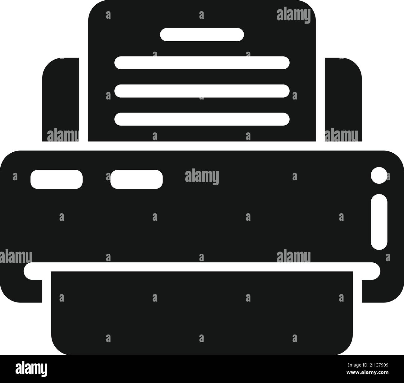 Printer report icon simple vector. Business document. Paper chart Stock ...