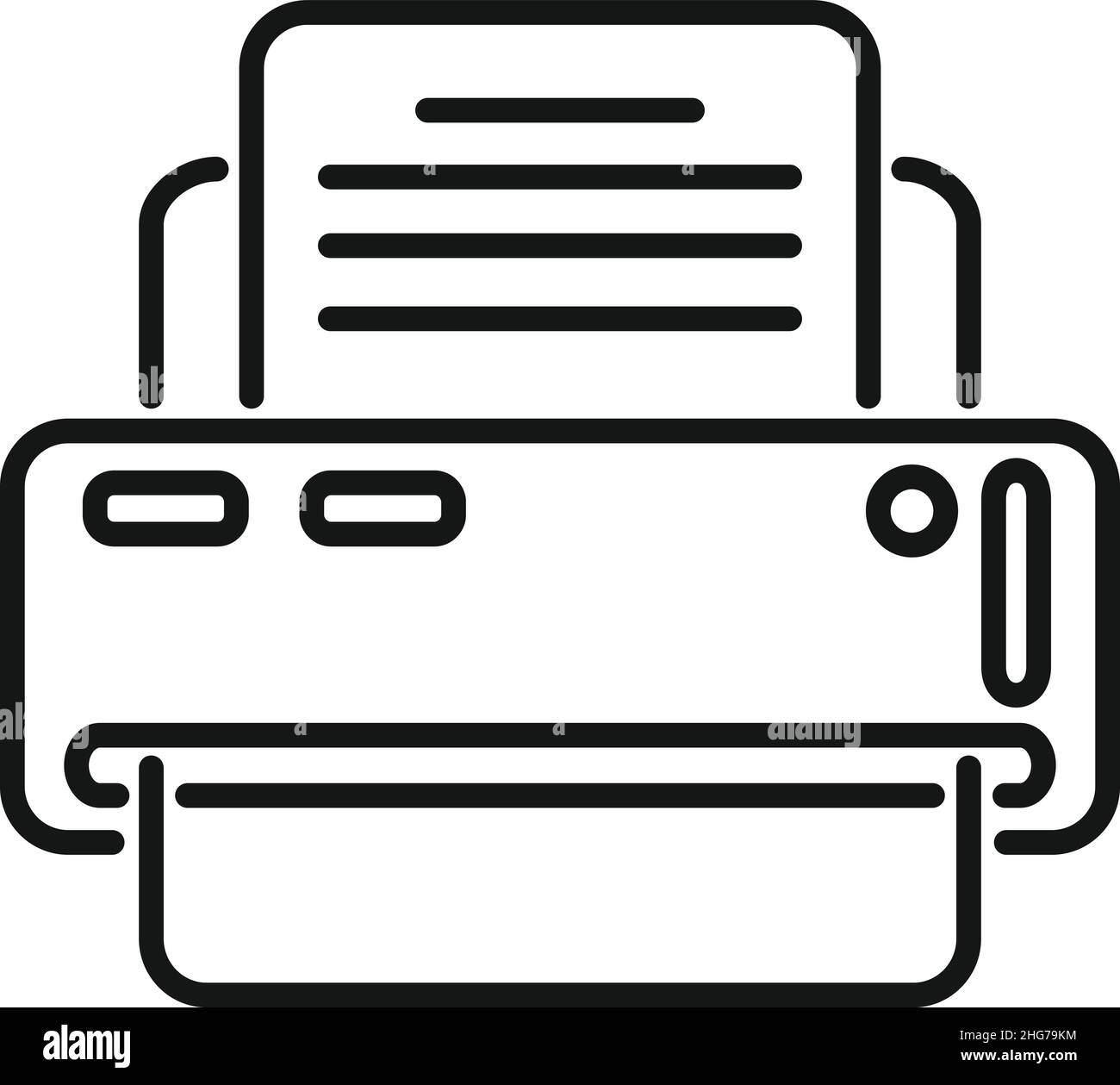 Printer report icon outline vector. Business document. Paper chart ...