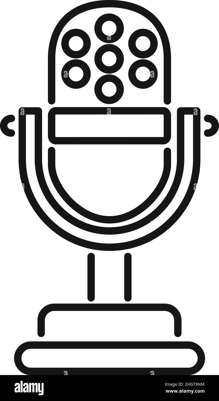 Microphone report icon outline vector. Market audit. Plan result Stock ...
