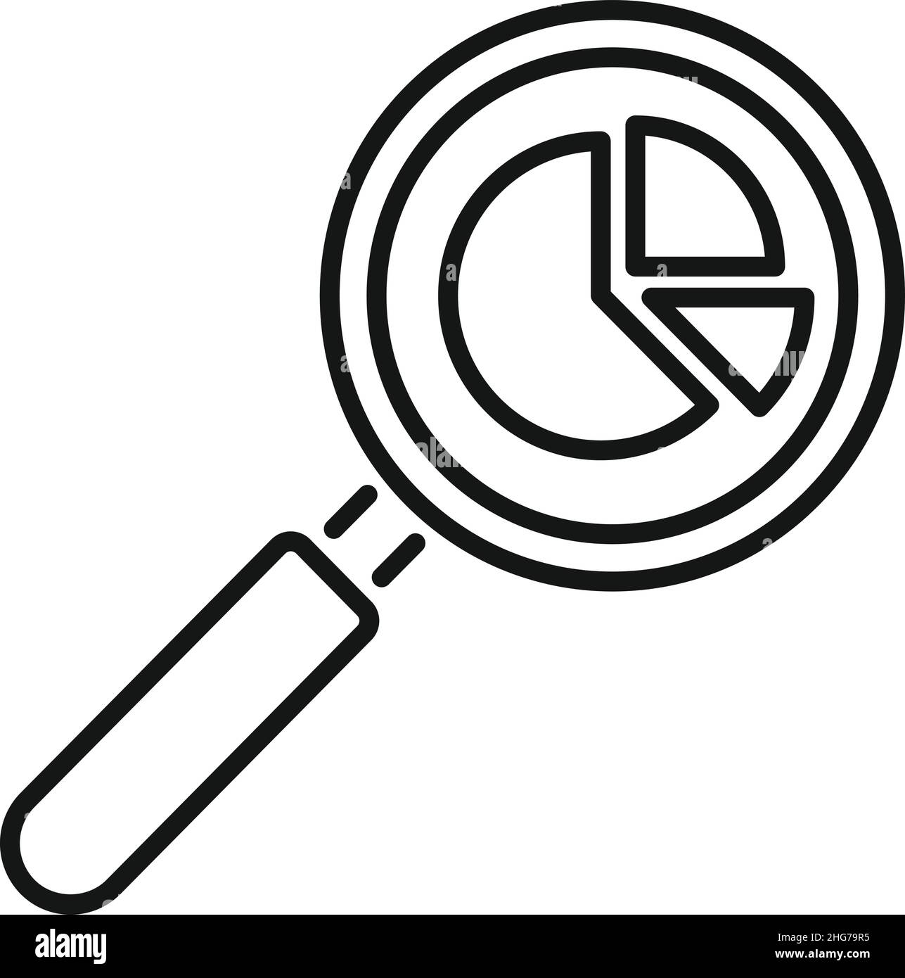 Search data chart icon outline vector. File market. Finance page Stock ...