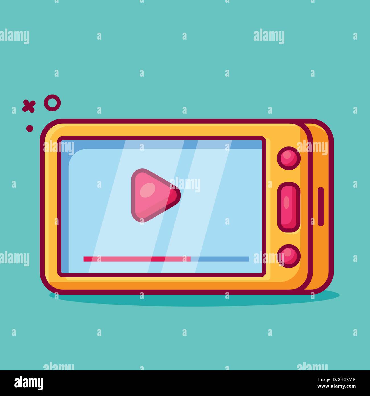 watching video on smartphone concept isolated cartoon vector illustration Stock Vector