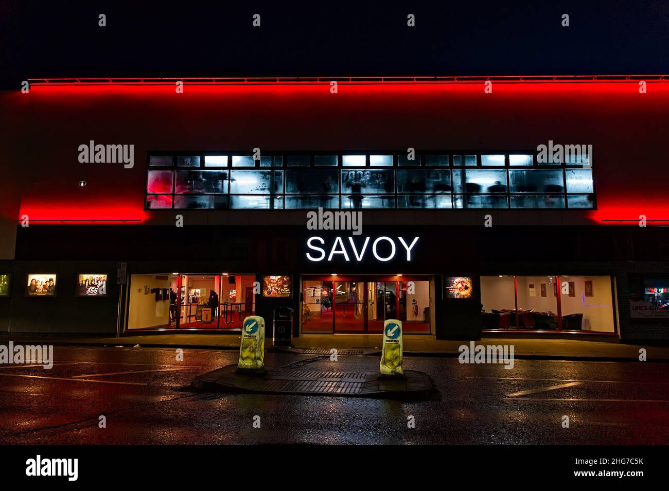 night view of the Savoy cinema on West Street Stock Photo Alamy