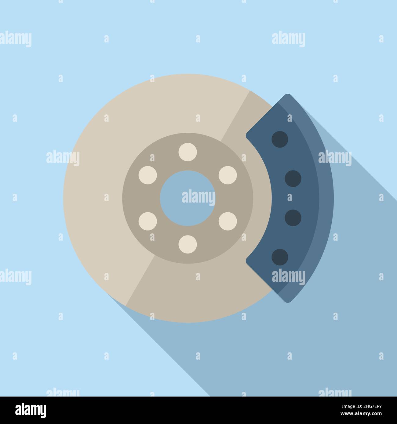 Car brake disk icon flat vector. Disc pad. Break auto Stock Vector