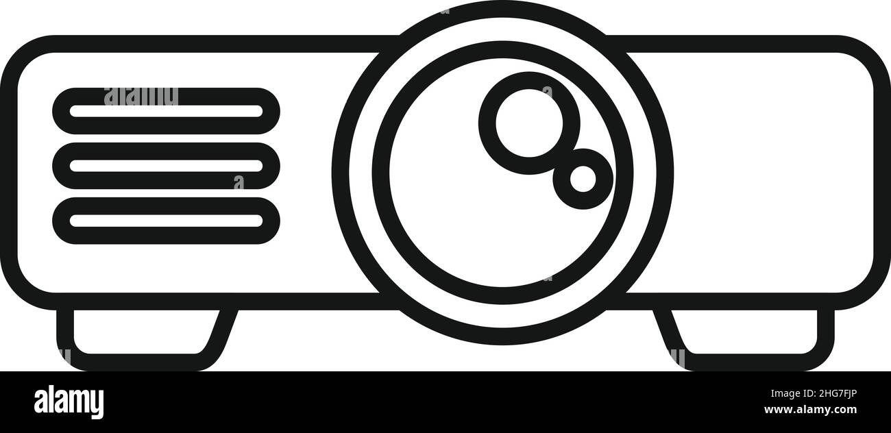 Movie projector icon outline vector. Film cinema. Camera strip Stock ...