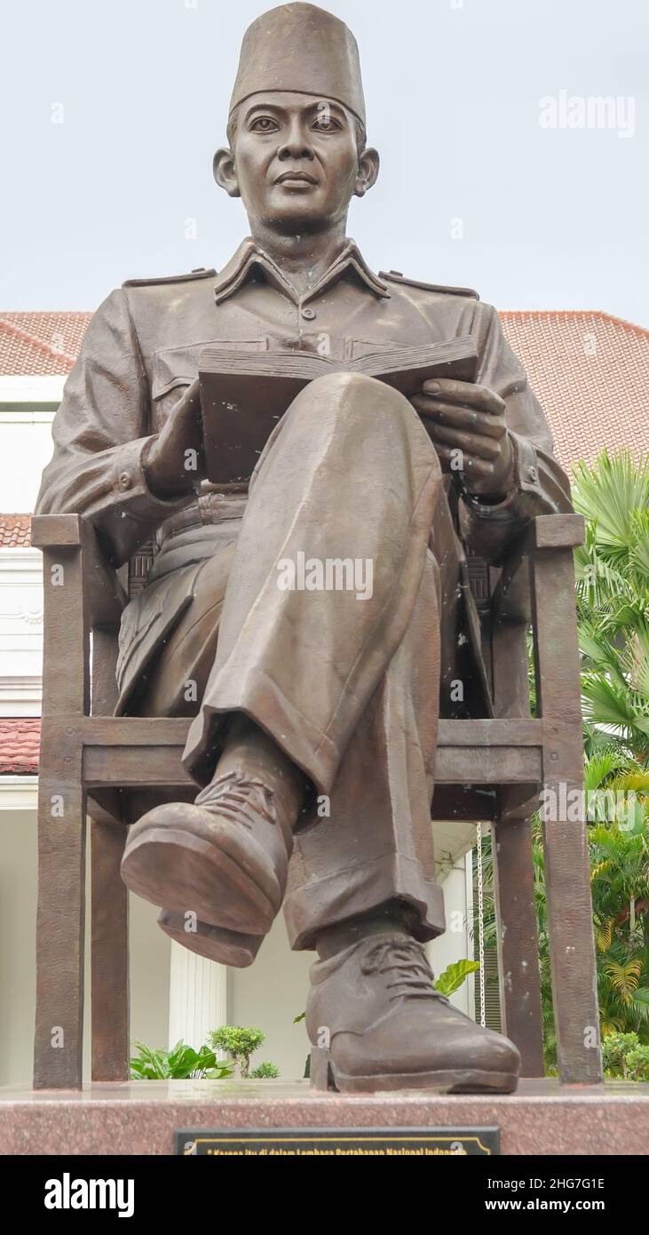 Jakarta, indonesia - January 4th, 2022: Soekarno statue monument in