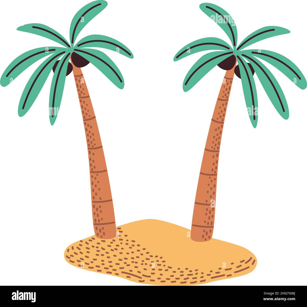 beach palms plants Stock Vector