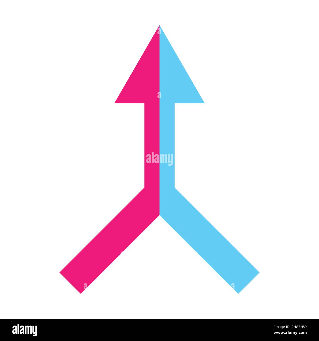 two arrows merging icon vector collaboration, partnership, alliance, joining and growth concept for graphic design, logo, website, social media, mobil Stock Vector