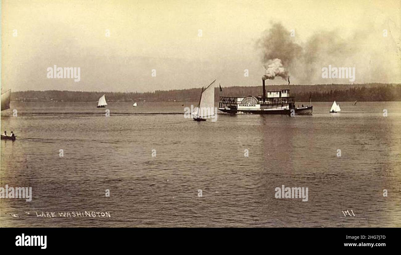 Sidewheeler Kirkland 1891 Lake Washington Stock Photo - Alamy