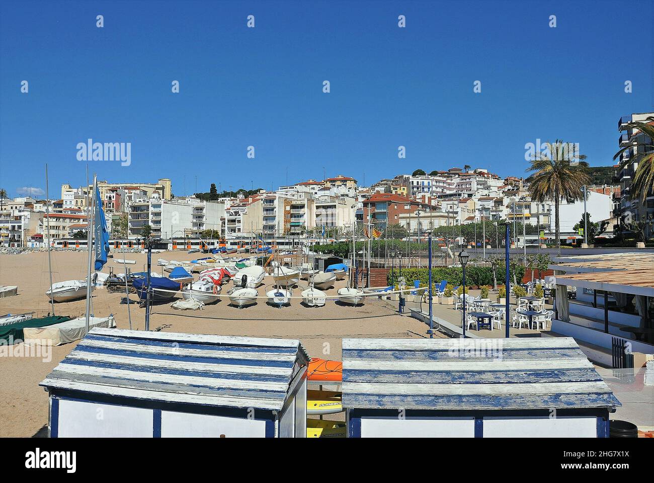 Nautical club of Sant Pol de Mar in the Maresme region, province of Barcelona, Catalonia, Spain Stock Photo