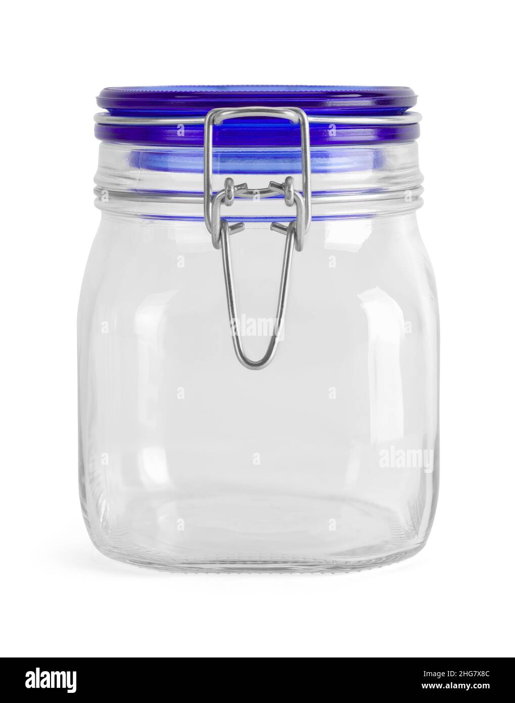 Small Glass Jar with Locking Lid Seal Cut Out. Stock Photo