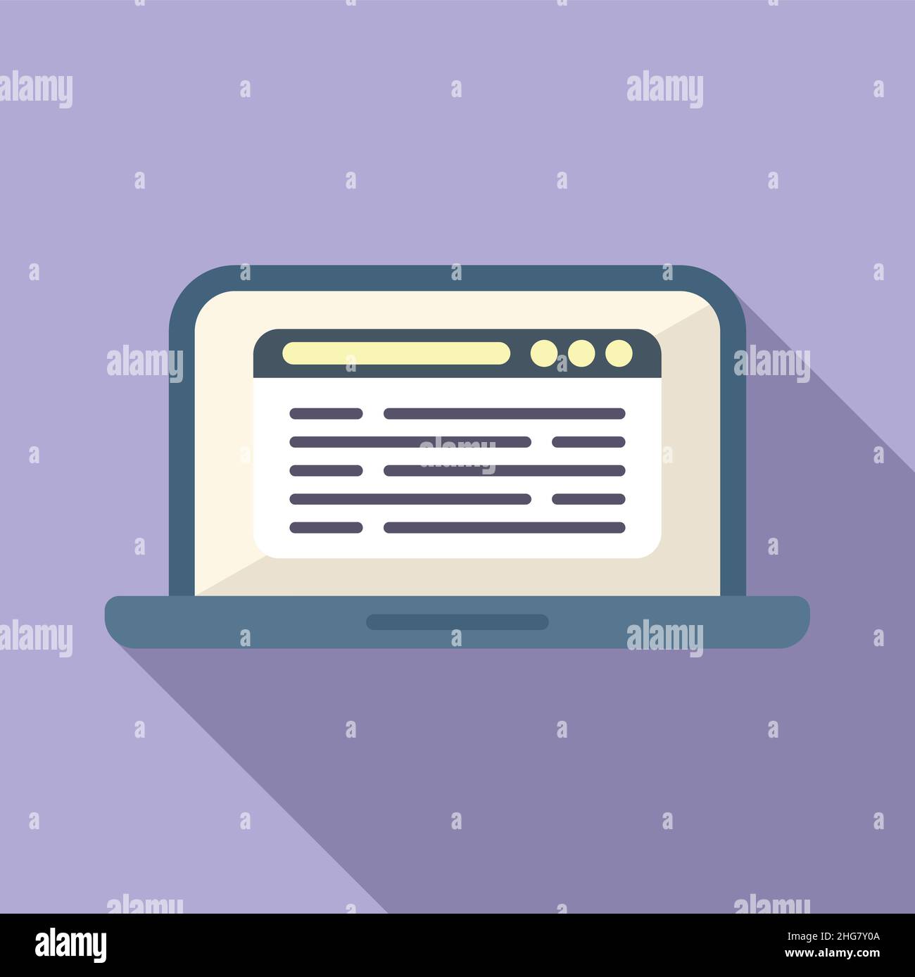 Laptop online course icon flat vector. Web people. Video distance Stock ...