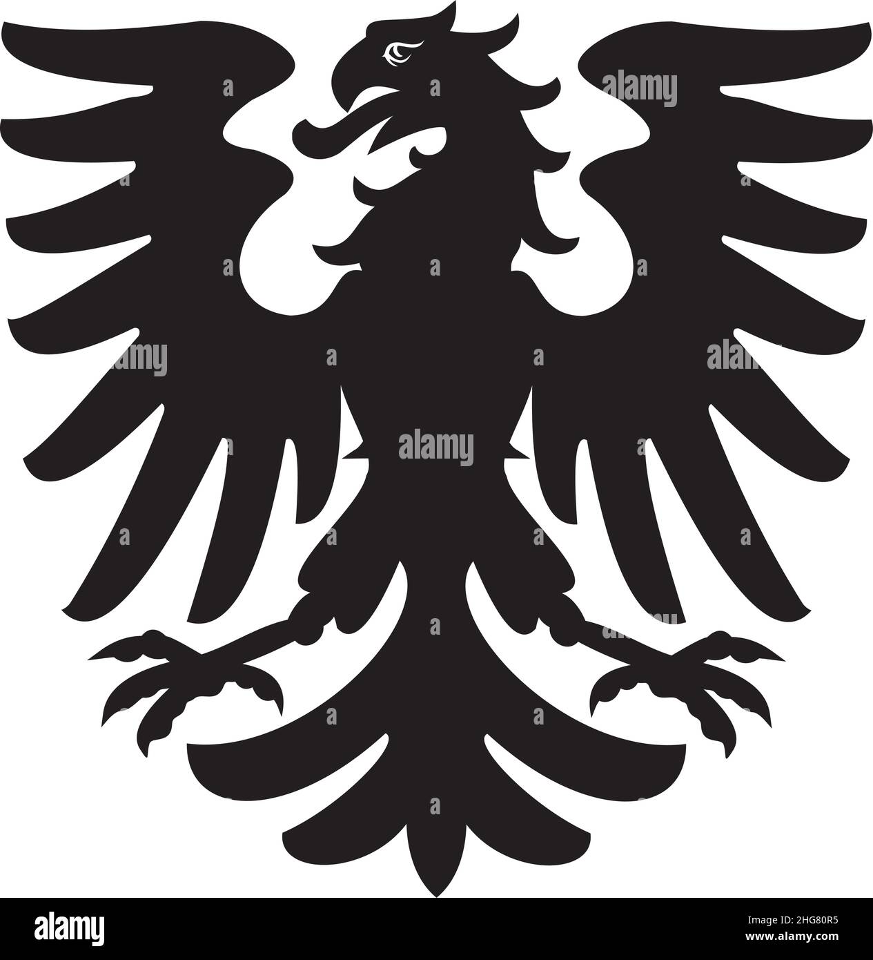 Heraldic eagle. black / white silhouette Stock Vector