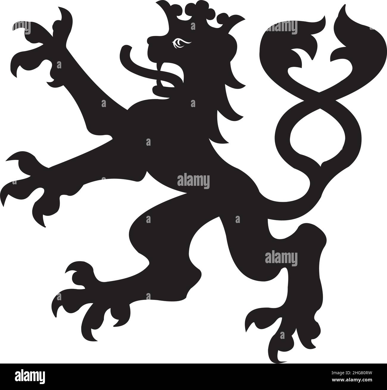 medieval lion symbol black