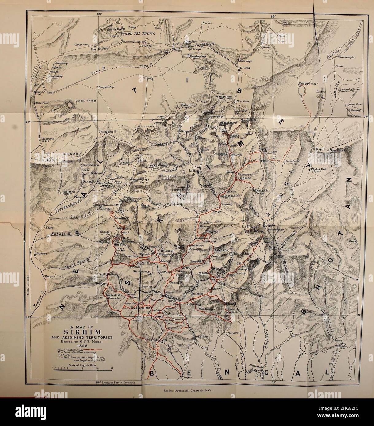 Old Map Of Sikkim Map Of Sikkim High Resolution Stock Photography And Images - Alamy