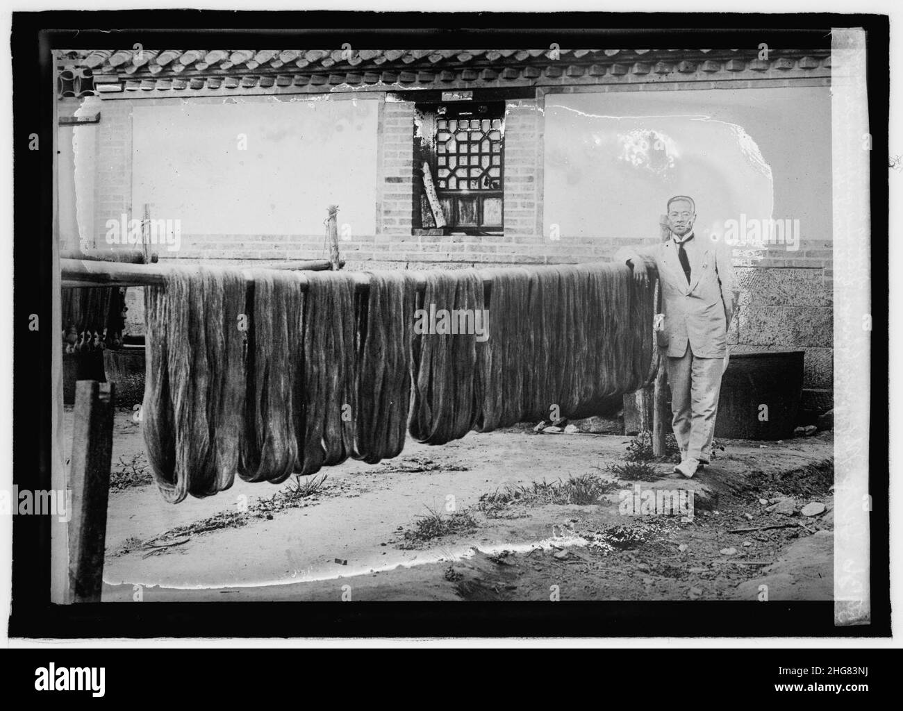 Silk Mfg. In China. Drying and throwing the silk fiber and preparing