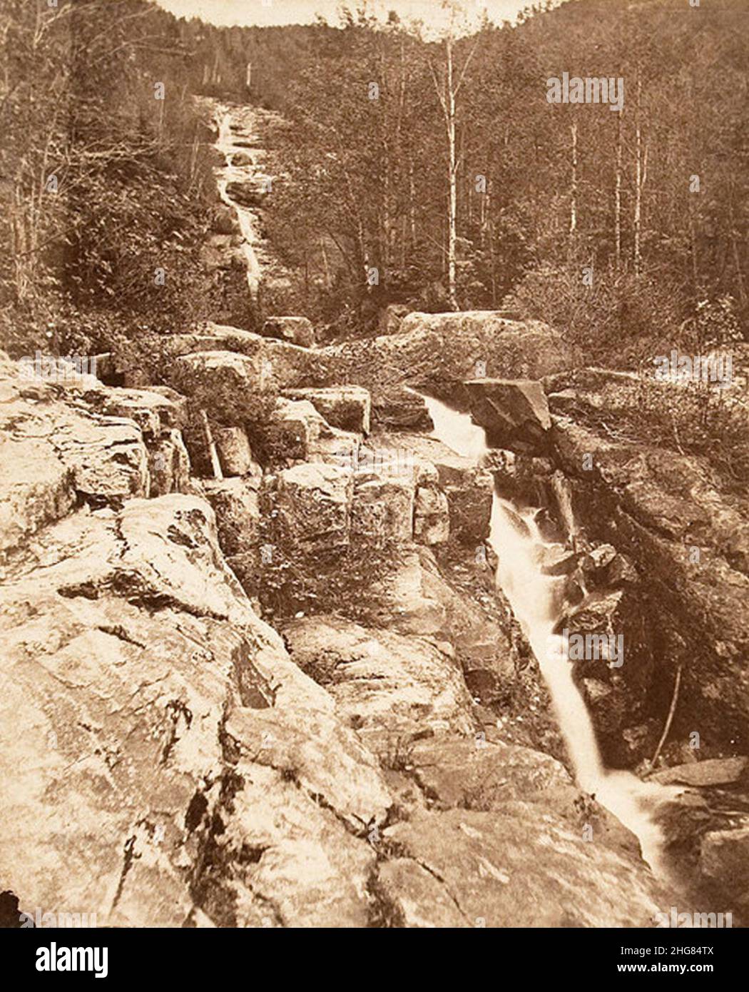Silver Cascade, Crawford's Notch by John Moran Stock Photo - Alamy