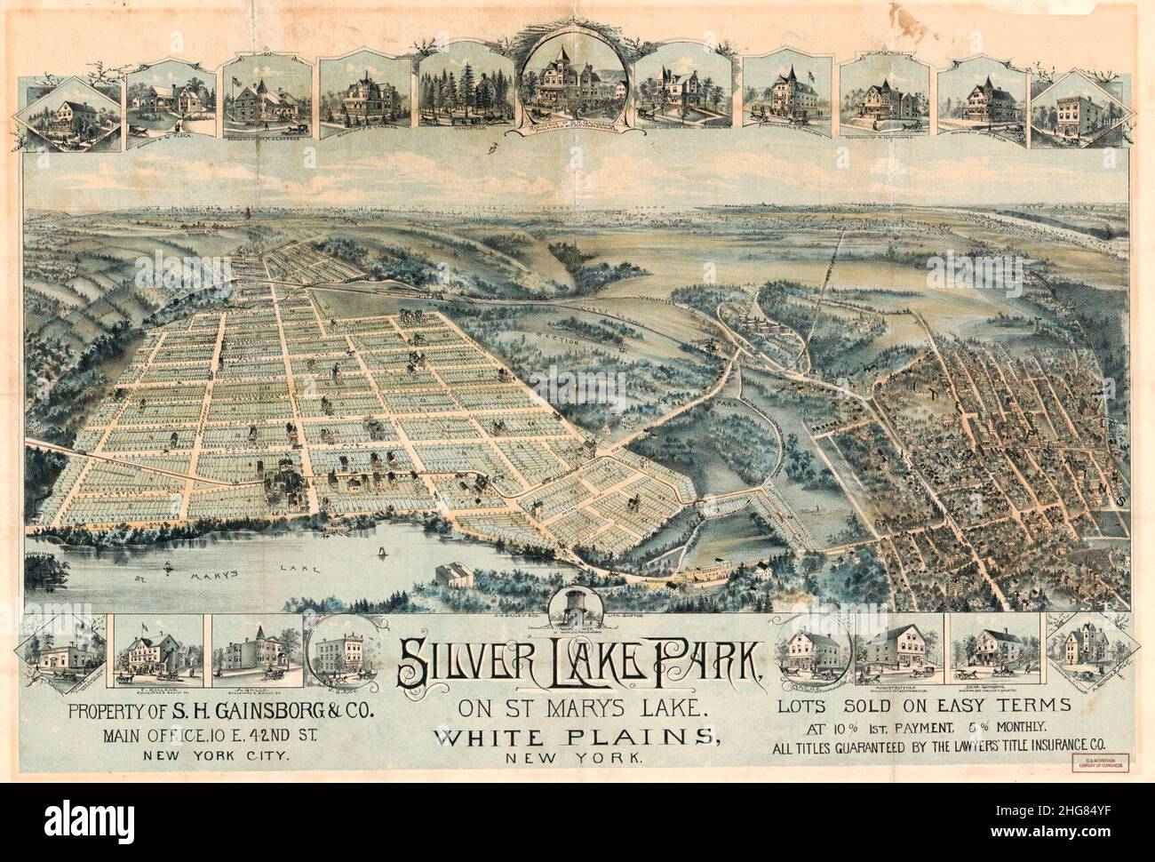 Silver Lake Park, on St Mary's Lake, White Plains, New York Stock Photo