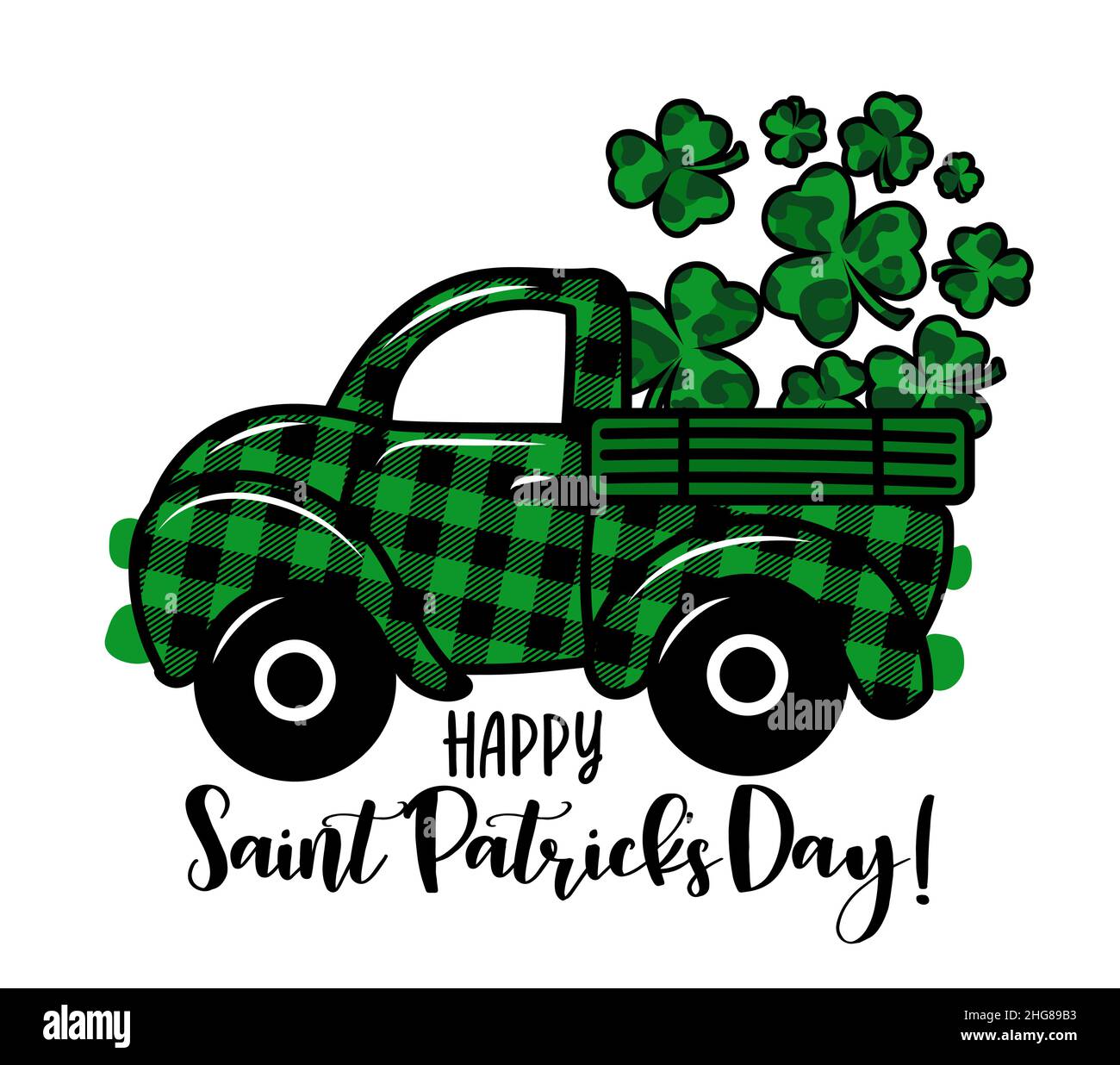 Happy Saint Patrick's Day! - Calligraphy phrase. Lettering for Lucky day greeting cards, invitations. Good for t-shirt, mug, gift, printing press. Buf Stock Vector