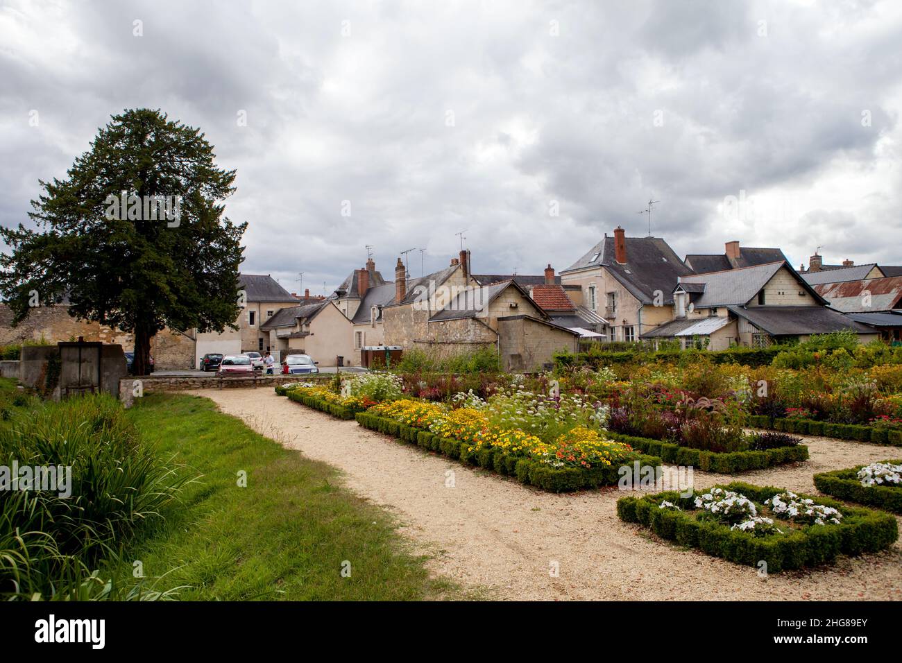 Small village in the summer, Bauge, France in Loire Stock Photo