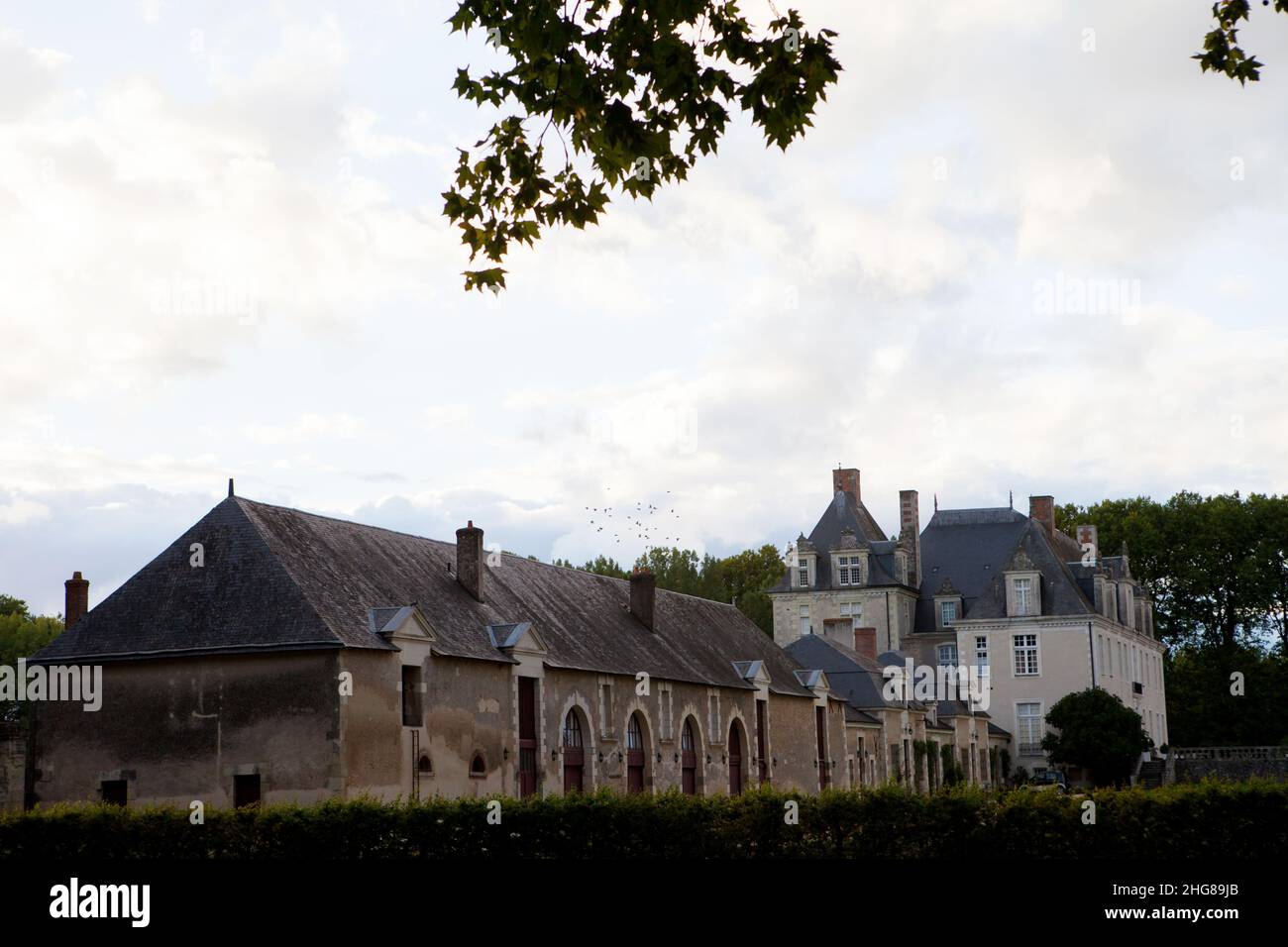 Small village in the summer, Bauge, France in Loire Stock Photo