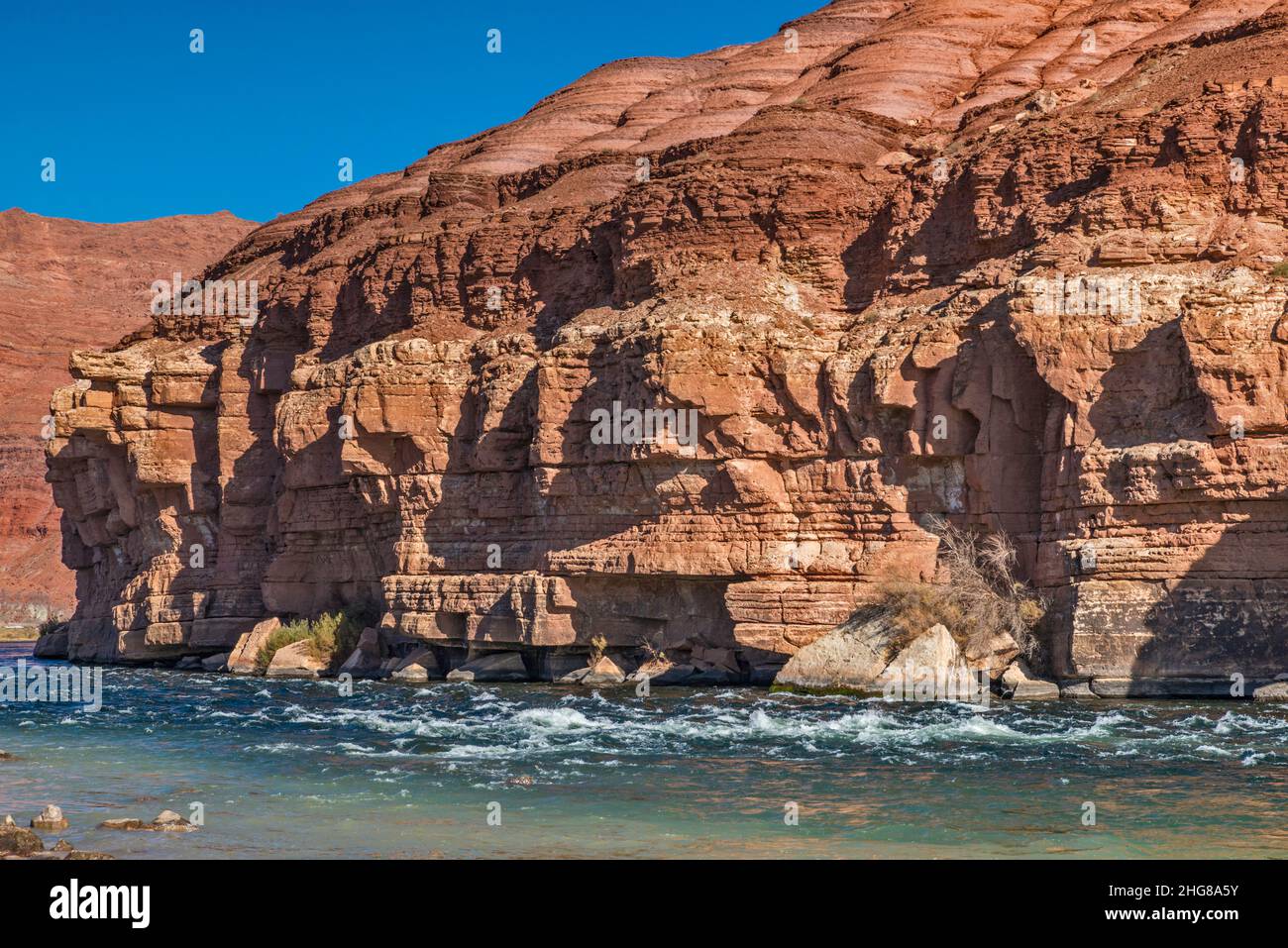 Colorado River at Paria Riffle, Marble Canyon, Lees Backbone rocks ...