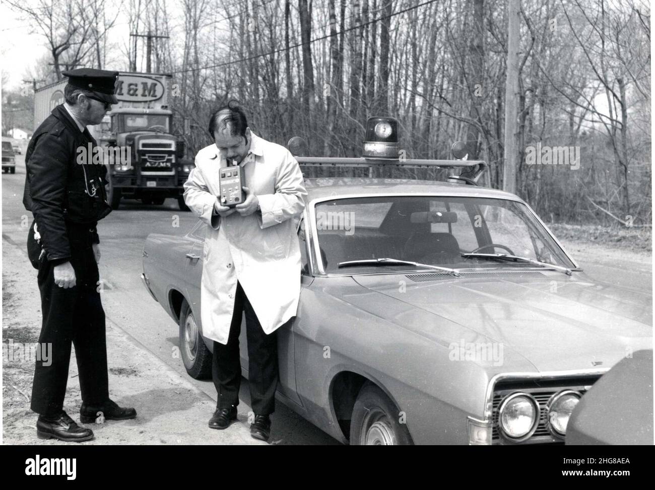 Simulation of Motorist BloodAlcohol Level Test Stock Photo Alamy