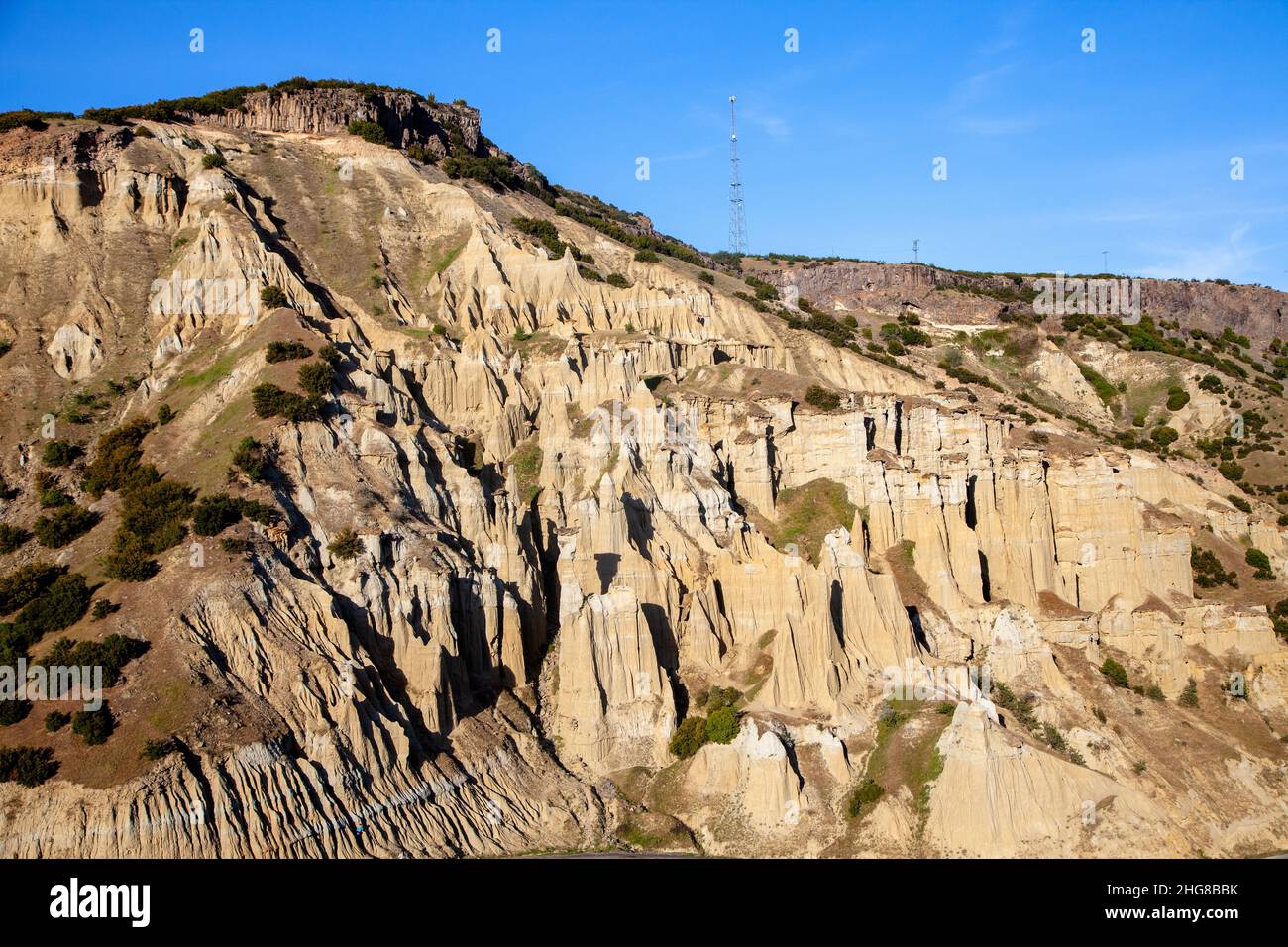 Volcanic rock patterns in the Kula district of Manisa Stock Photo