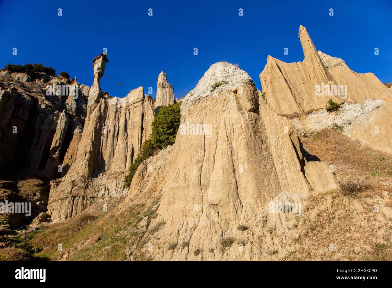 Volcanic rock patterns in the Kula district of Manisa Stock Photo