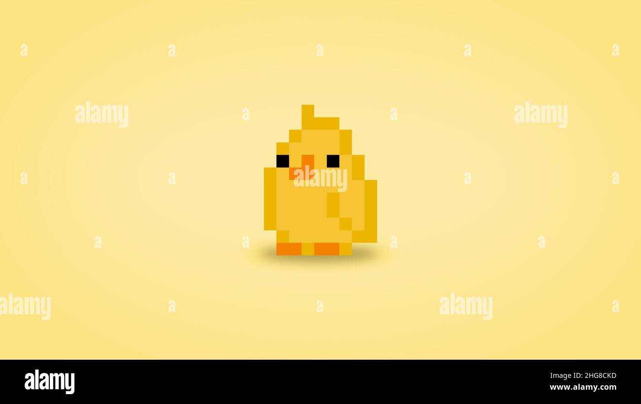 Cute Pixel 8 Bit Chick Background - High Resolution 4K Wallpaper Stock  Photo - Alamy