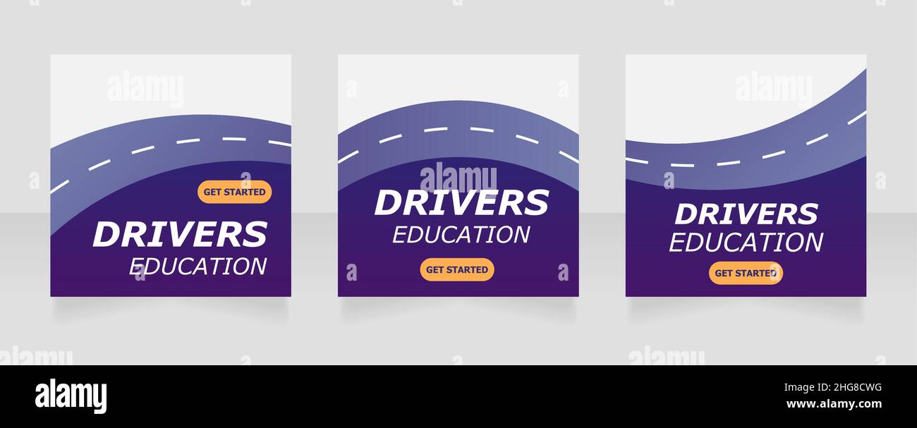 Road racing courses promotional web banner design template Stock Vector