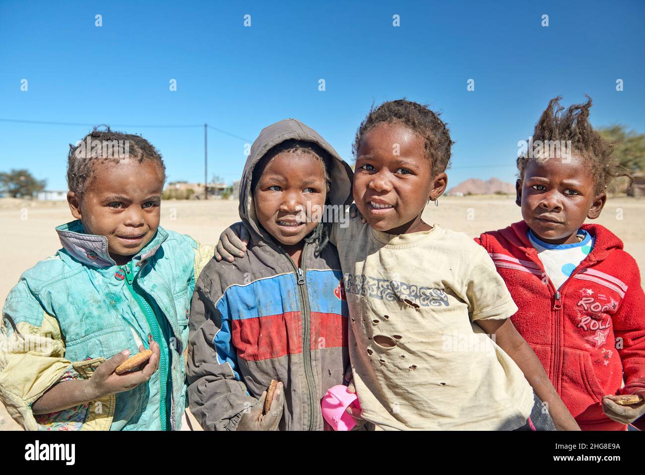 Namibia. Portrait of children in Damaraland Stock Photo