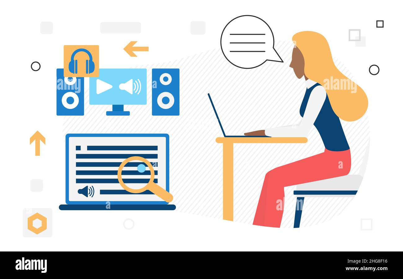 Music producer creating a recorded audio project. Studio process of