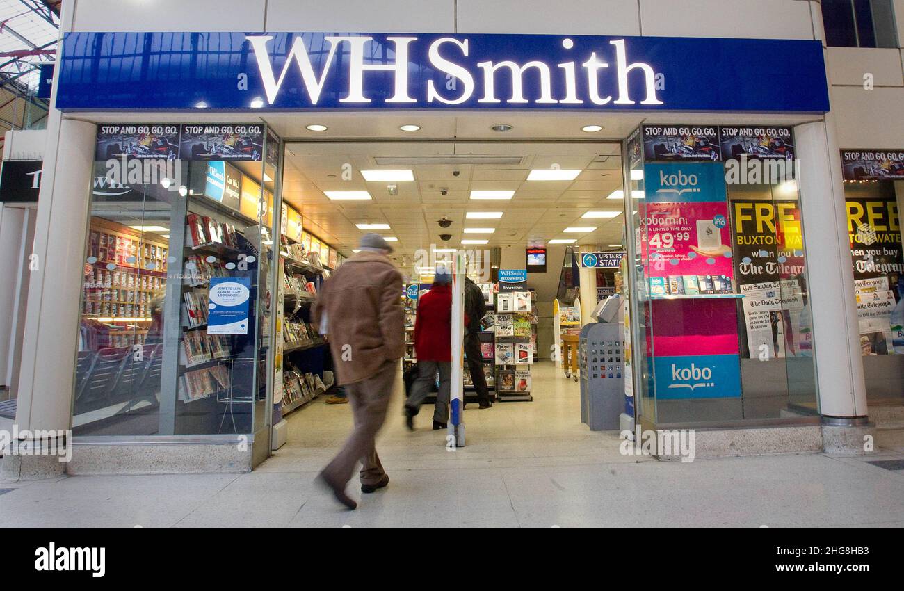 File photo dated 23/01/13 of a branch of WHSmith. The retailer has revealed that sales at its stores remain below pre-pandemic levels and those at travel locations including airports and railway stations fell in the final month of 2021 as the Omicron variant of coronavirus spread. Issue date: Wednesday January 19, 2022. Stock Photo