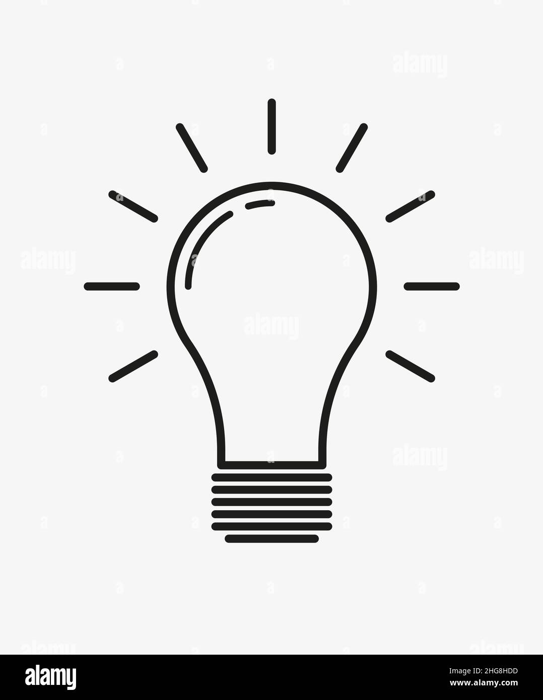 Light bulb icon outline vector on white background Stock Vector Image ...