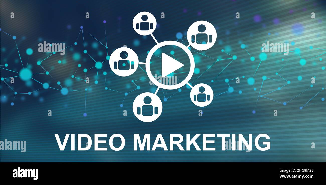 Illustration of a video marketing concept Stock Photo - Alamy