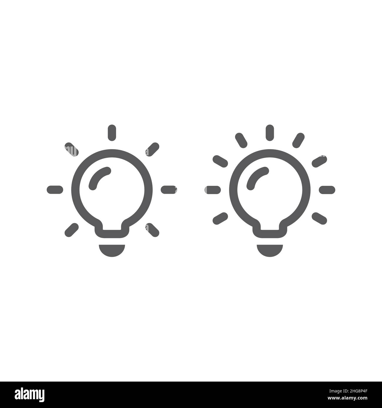 Lightbulb black vector icon. Light bulb simple filled symbol Stock