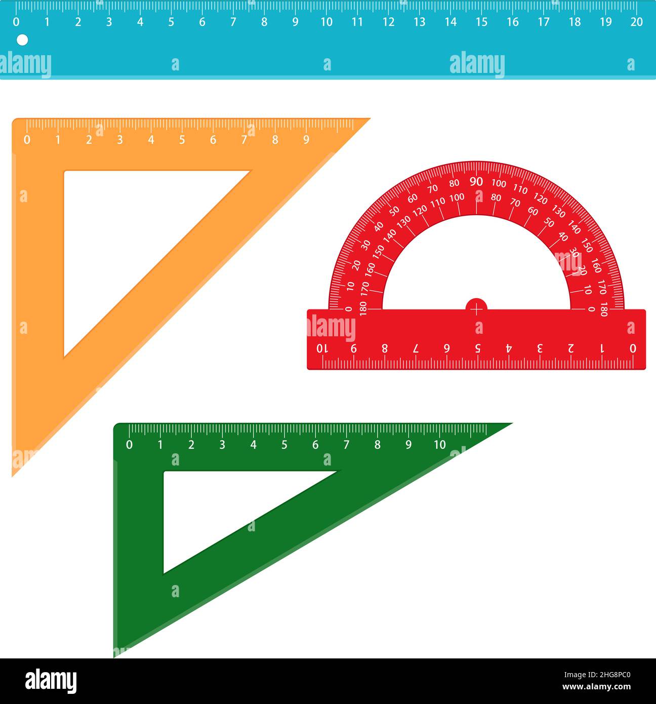 Set of school measuring rulers, vector illustration Stock Vector Image ...
